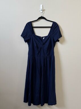 Unique Vintage (NWT) Navy blue sweetheart rockabilly pinup midge swing dress